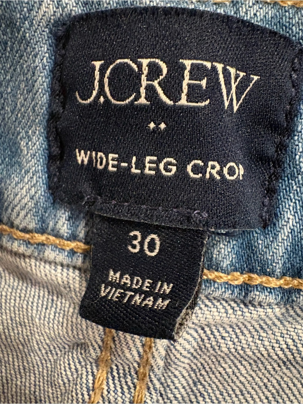 J.Crew Wide Leg Crop Jeans Light Wash Patch Pocket Denim Size 30 - Picture 2 of 9
